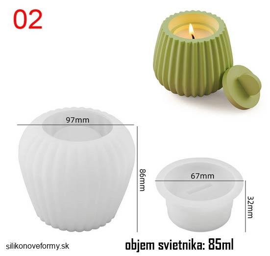Forma na svietnik vrúbkovaná