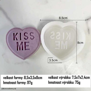 Silikónová forma na mydlo - srdce Kiss me