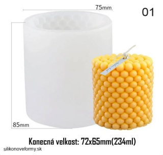 Silikónová 3D forma na sviečky valec gulôčky