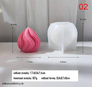 Silikónová 3d forma na sviečky plameň