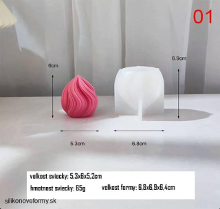 Silikónová 3d formička na sviečky plameň mini