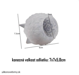 Formička na sviečky - mydlá, guľa s ružičkami (7x7x5,8cm)